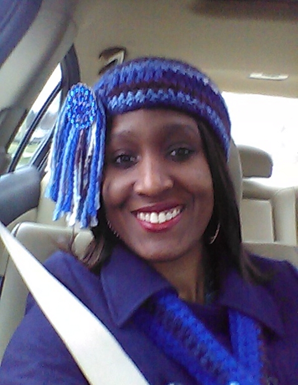 Badee Couture design - Crocheted head wrap and scarf called Dreads Bling.