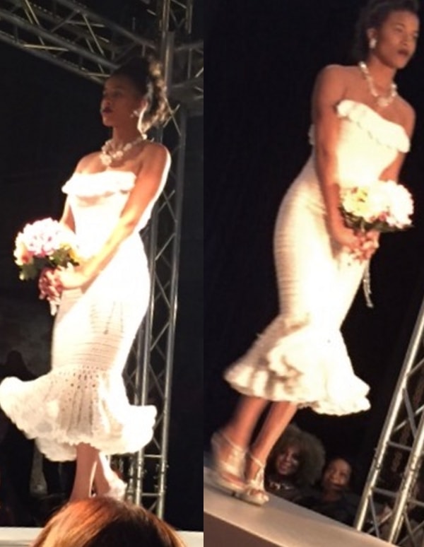 Badee Couture design - Modern day wedding or reception dress with low V-cut corset back.
This extravagant design is called Iridescent White.