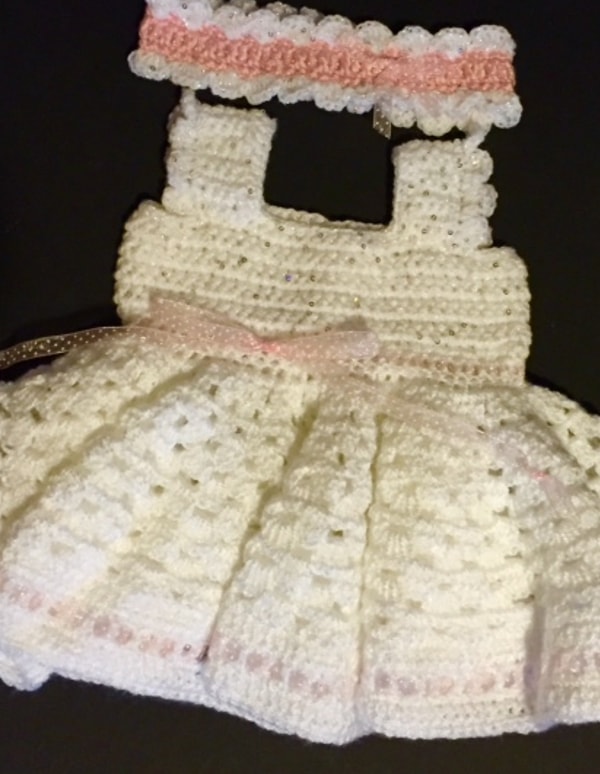 Badee Couture design - Infant headband and dress design is called Babygirl.